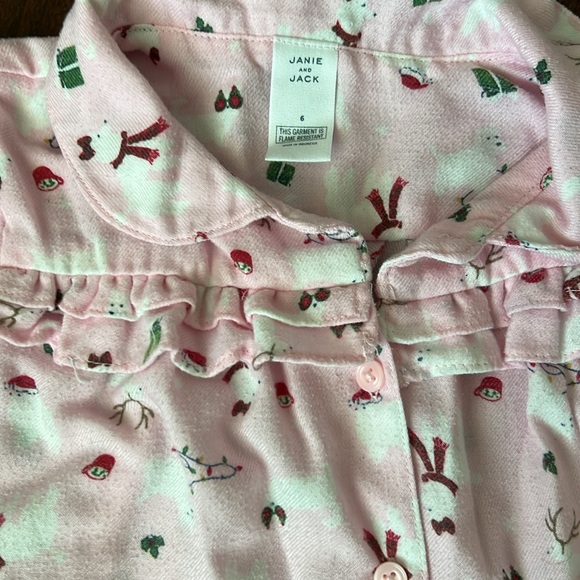Janie and Jack size 6 Christmas pjs with dogs - Picture 3 of 3